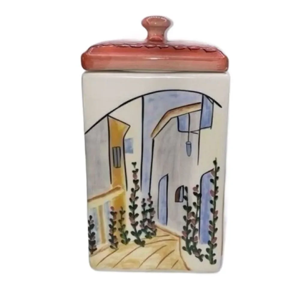 Boston Warehouse Trading Corp. Colorful Vintage Ceramic Bistro Kitchen Canister